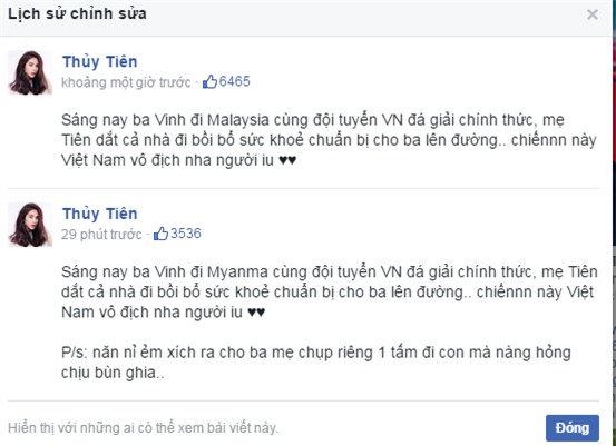 Công Vinh “nhắc khéo” Thủy Tiên