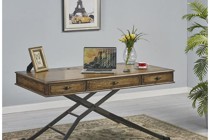 Brown Wooden Adjustable Height Sit or Stand Work Desk