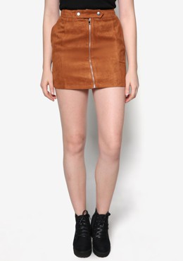 Chân Váy Mini Phối Khóa Kéo