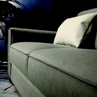 Sofa da Italia góc phải, màu xám nhạt