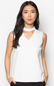 Áo Kiểu Cổ Cao Cut Out