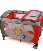Cũi vải tiện lợi Baby First có bàn thay tã, Đỏ