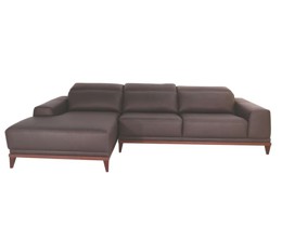 Sofa da Malaysia góc trái , màu socola 