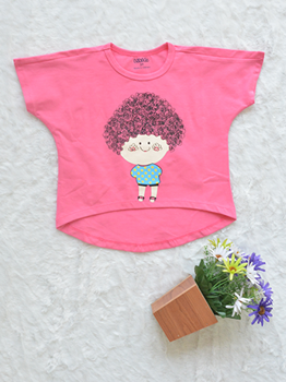 Áo Cotton Bé Gái Búp Bê Hồng Sen Đại 