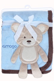      CHĂN BÔNG 2 LỚP MAMAGO ĐÍNH CHÚ GẤU MM06