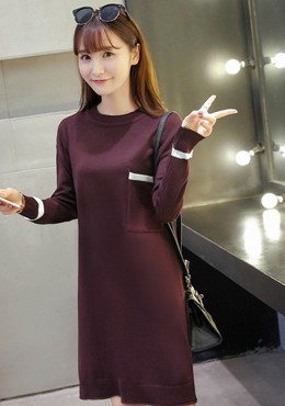 Đầm len tay dài 2 túi