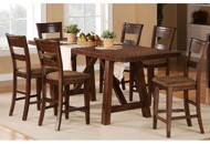 5 Piece Dining Set - Transitional Veca Burnished Mango