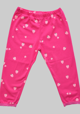 Quần Legging Bé Gái In Dâu Hồng 