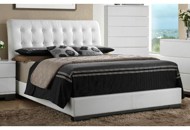 White Tufted Queen Bed - Avery