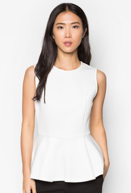 Áo Kiểu Peplum Trắng