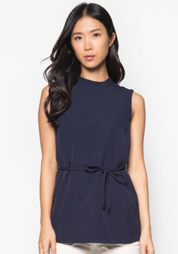 Áo Kiểu Cổ Cao Thắt Lưng Eo