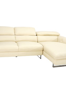 Sofa da thật góc phải, màu be