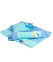 Bộ gối nệm Carrot hình voi con 80x120cm Xanh dương