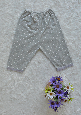 Quần Legging Bé Gái Cotton Chấm Bi Xám