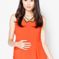 Áo voan sát nách 2 tầng cổ đính cườm Lam Phát