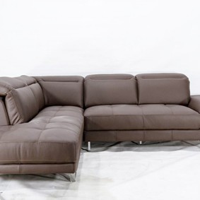 Sofa da Malaysia góc trái, màu nâu