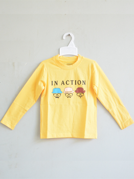 Áo Bé Trai Cotton In Ba Chú Hề Nhí Vàng