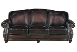 Traditional Burgundy Leather Sofa - Heritage