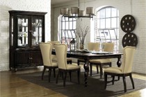 5 Piece Dining Set - Contemporary Tessy Dark Oak