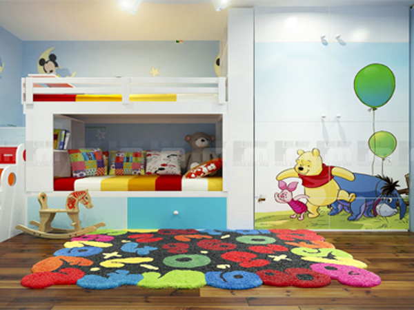 Trang hoàng phòng ngủ cho trẻ với màu đậm