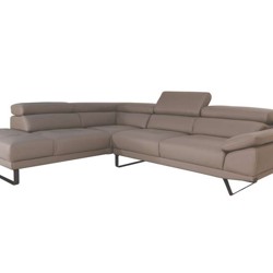 Sofa da Malaysia góc trái , màu xám