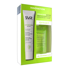 Gel rửa mặt kiêm tẩy da chết Sebiaclear gel moussant