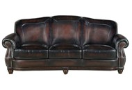 Traditional Burgundy Leather Sofa - Heritage