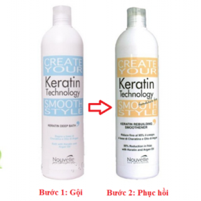 BỘ PHỤC HỒI TÓC KHÔ HƯ TỔN NOUVELLE KERATIN 500ML