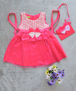 Đầm Lưới Bé Gái Túi Đeo Xuân Hồng Sen