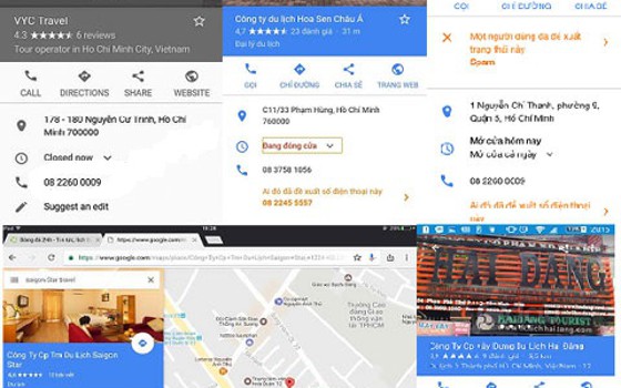 Nhiều công ty du lịch phát hiện bị sửa thông tin trên Google