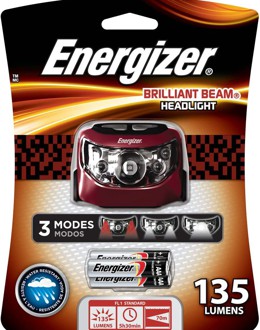 Đèn pin đội đầu Energizer Brilliant Beam Headlamp 135 lumen