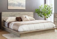 White-Washed Modern Rustic Queen Bed - Renewal