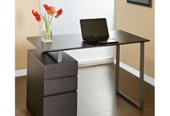Home Office Desk in Espresso Finish with Steel base