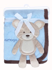      CHĂN BÔNG 2 LỚP MAMAGO ĐÍNH CHÚ GẤU MM06