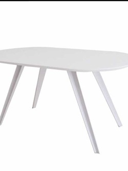 Bàn ăn chân kim loại, mặt gỗ