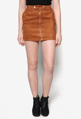 Chân Váy Mini Phối Khóa Kéo