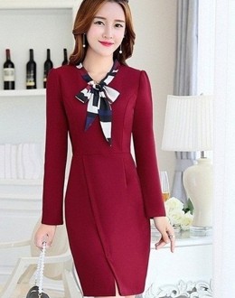 Đầm body công sở phối nơ