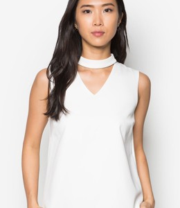 Áo Kiểu Cổ Cao Cut Out