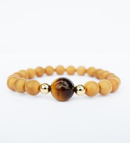 ខ្សែដៃ Onyx ពណ៌ខ្មៅ និងមាស