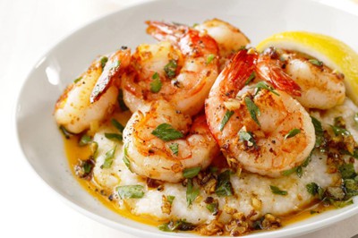 Lemon-Garlic Shrimp and Grits