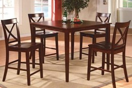 5 Piece Counter Height Dining Set - Transitional Theodore Espresso