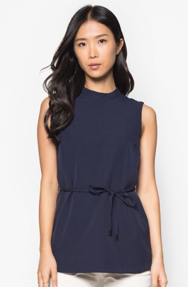 Áo Kiểu Cổ Cao Thắt Lưng Eo