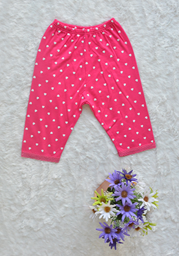 Quần Legging Bé Gái Cotton Trái Tim Hồng