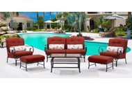 Hanover Outdoor Oceana Red 6 Piece Patio Set W/ Coffee Table