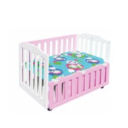 Cũi Le Lumber Folding Crib BC11 - Màu Trắng Hồng