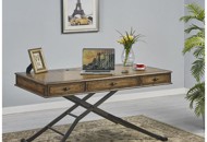 Brown Wooden Adjustable Height Sit or Stand Work Desk