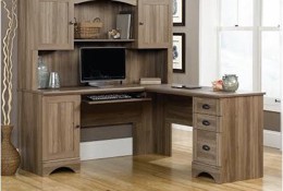 2 Piece Corner Computer Desk with Hutch
