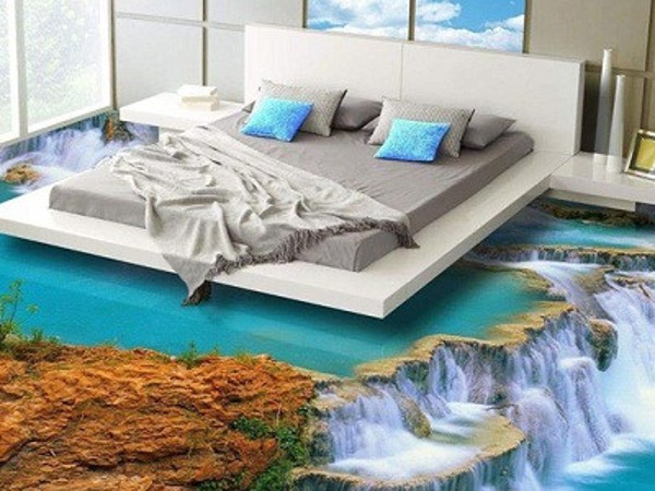 Ngôi nhà mát mẻ với sàn 3D chủ đề biển cả