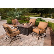 Hanover Outdoor Summer Nights 5 Piece Fire Pit Lounge Set