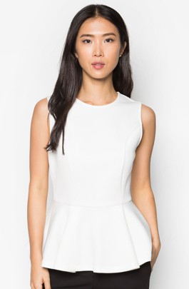 Áo Kiểu Peplum Trắng
